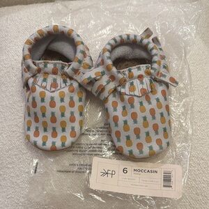 Freshly Picked White and Orange Pineapple Moccasins